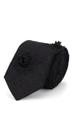 Beaded Wool Necktie