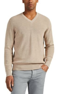 Ribbed Cotton V-Neck Sweater 2