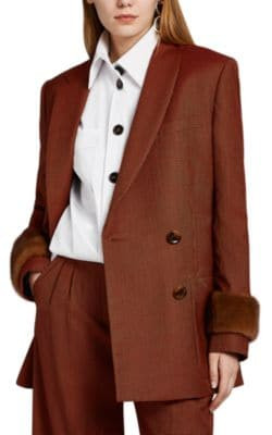 Wool-Blend Double-Breasted Blazer