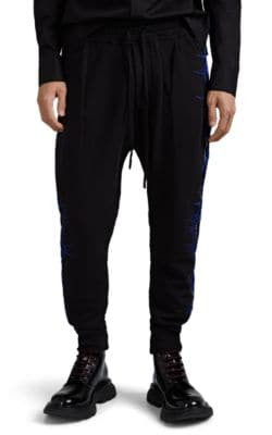 Thorn-Embroidered Cotton Jogger Pants