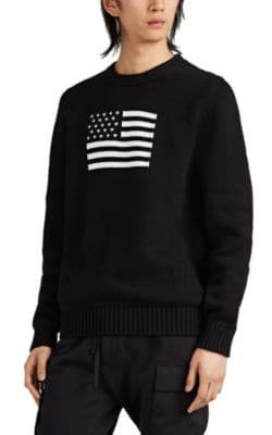 Intarsia-Flag Cotton Sweater