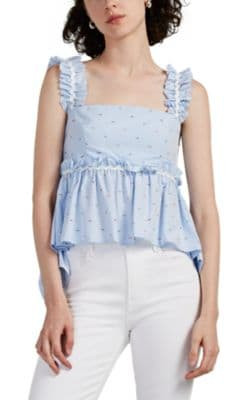 Fil CoupÃ© Cotton Peplum Top
