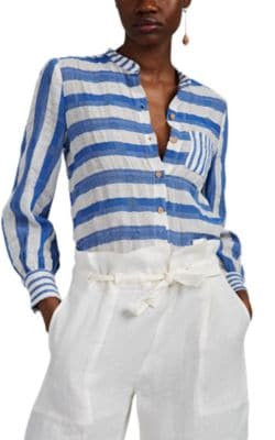 Phoebe Striped Cotton Gauze Blouse