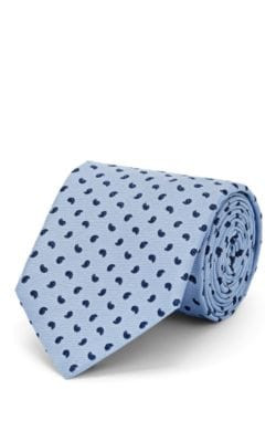 Micro-Paisley Textured Silk Necktie