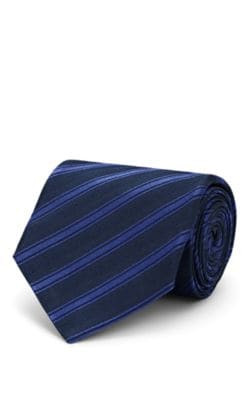 Diagonal-Striped Herringbone-Weave Silk Necktie