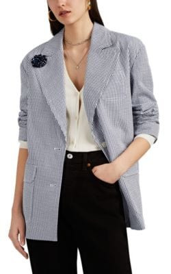 Agnelli Gingham Cotton Seersucker Blazer