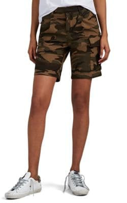 Camouflage Cotton Cargo Shorts