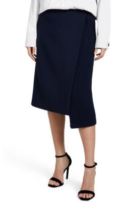 Combo Wrap Midi-Skirt