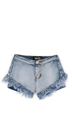 Kids' Agnetha Denim Ruffle Shorts