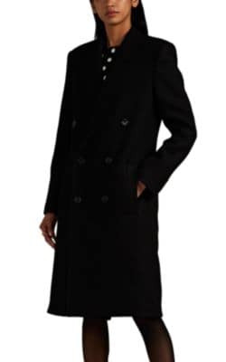Wool-Blend Felt Double-Breasted Topcoat