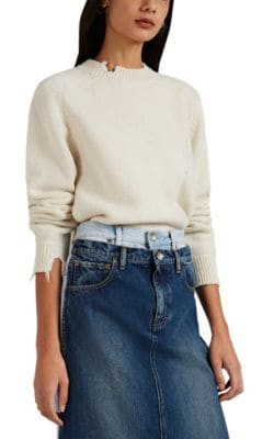 Distressed Wool Knit Sweater
