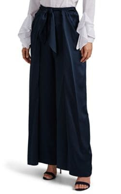 Matte Satin Wide-Leg Pants