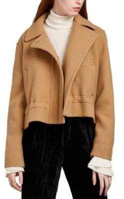Cinched-Waist Wool-Blend Jacket