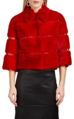 Mink Fur & Leather Crop Jacket
