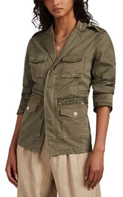 Embellished Cotton Military Jacket