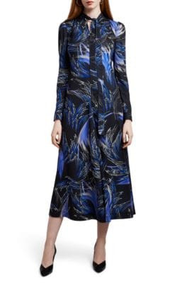 Wave-Print Jersey Midi-Dress