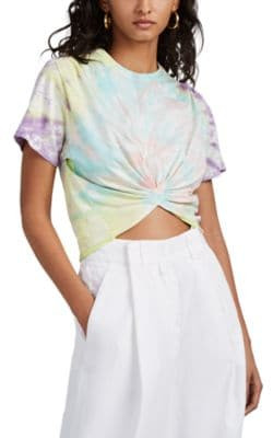 Tie-Dyed Cotton Crop Top