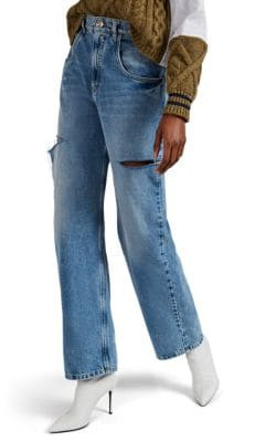 Cutout Straight Jeans