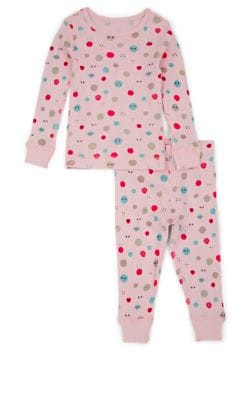 Kids' Smiley-Face-Print Organic-Cotton Pajama Set
