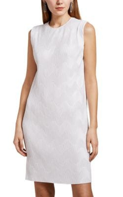 Wave-Pattern PlissÃ© Sleeveless Dress