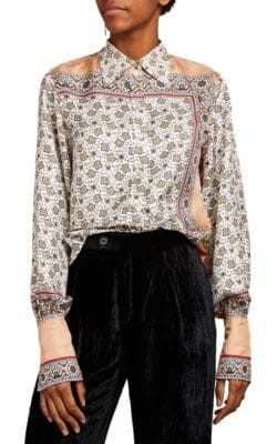 Bandana-Print Silk Twill Shirt