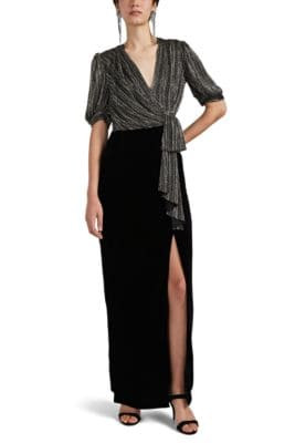 Beaded Silk & Velvet Gown