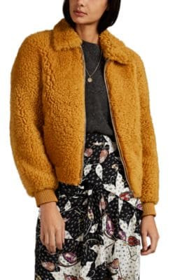Salvia Shearling Bomber Jacket