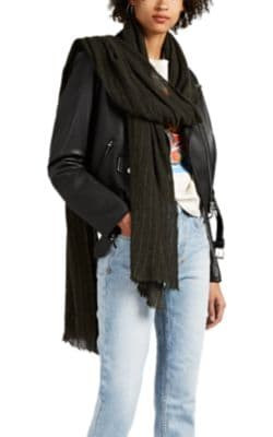 Pinstriped Cashmere Oversized Scarf