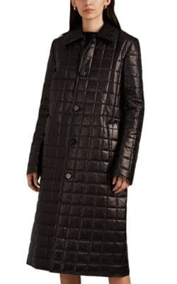 Quilted Leather Down Coat