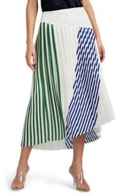 Paula Striped Pleated Skirt