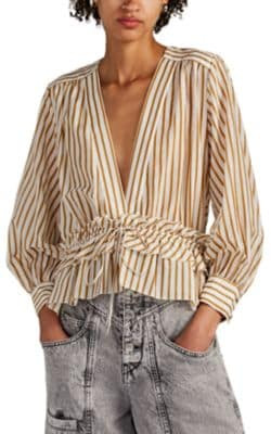 Mariel Striped Cotton Voile Blouse
