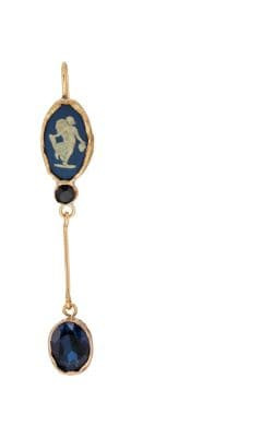 Cameo & Sapphire Drop Earring