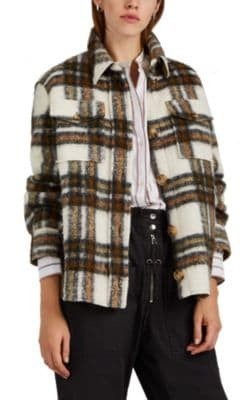 Gaston Plaid Wool-Blend Blanket Shirt Jacket
