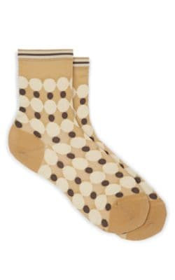 Chain-Dot-Print Mid-Calf Socks 1