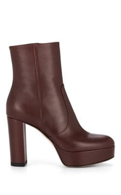 Dominique Leather Platform Ankle Boots