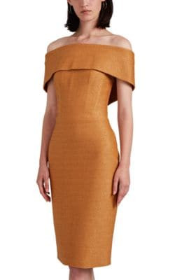 Golden Ticket CloquÃ© Off-The-Shoulder Dress