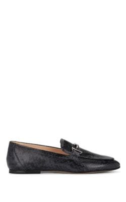 Python-Stamped Leather Loafers