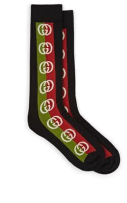 Racing-Striped Wool-Blend Mid-Calf Socks