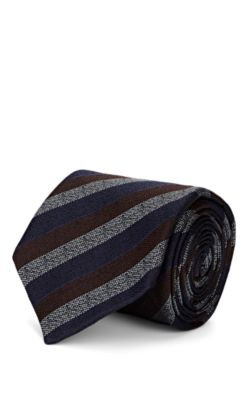 Striped Textured Wool Necktie