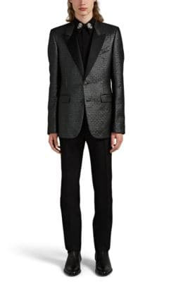 Logo-Jacquard Two-Button Tuxedo