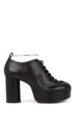 Ankle-Ring Leather Platform Oxfords