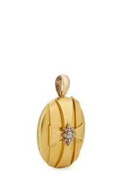 Diamond-Embellished Oval Locket