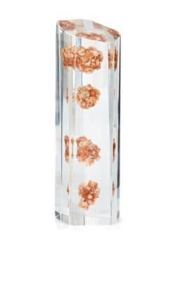 Aragonite-Embedded Acrylic Pillar Bookend 1