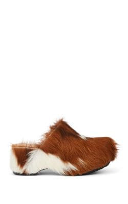 Calf Hair Platform Mules