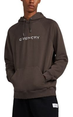 Distressed Logo-Embroidered Cotton Hoodie