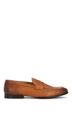 Brendon Burnished Leather Penny Loafers
