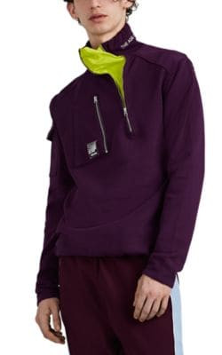 Zip-Detailed Cotton Terry Pullover