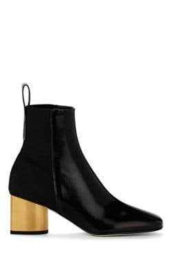 Leather & Canvas Ankle Boots