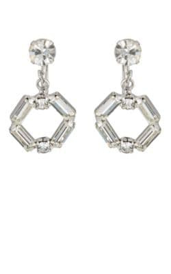1960s DiamantÃ© Clip-On Hoop Earrings 2