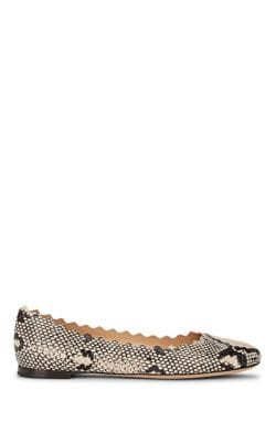 Lauren Stamped Leather Flats 1